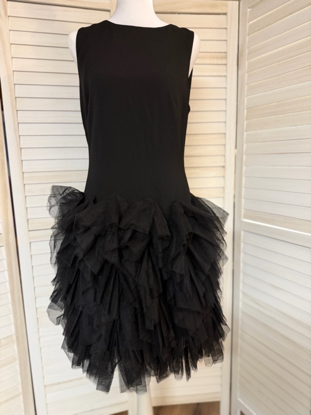 NWOT Badgley Mischka Dress Cocktail Evening Wedding Pageant Sz 8 Tulle Ruffle - Picture 2 of 7